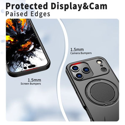 For iPhone 17 Pro MagSafe Black Spin Grip Ring Stand Case + 2 Pack Tempered Glass Screen Protectors | Shockproof Protective Cover