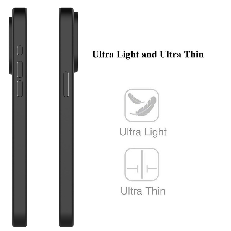 Black Slim Protective TPU Case For iPhone 15 Pro