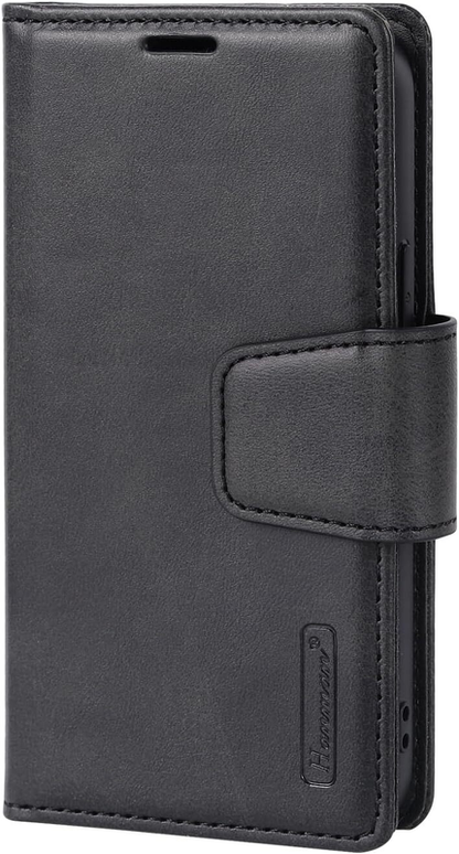 For iPhone 16 Plus Magnetic Detachable Black Wallet Case
