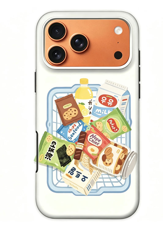 For iPhone 17 Pro Magsafe Case-  Basket Chips Pattern Dual Layer Protection
