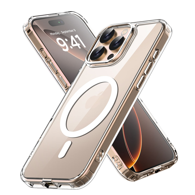 For iPhone 14 Pro Max Clear Shockproof Magnet  Magsafe Cover
