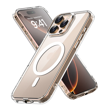 For iPhone 14 Pro Max Clear Shockproof Magnet  Magsafe Cover