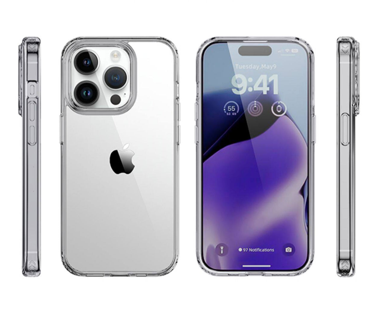 For iPhone 13 Pro Max Shockproof Transparent Case,Slim Protection