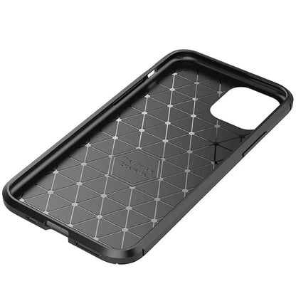 For Apple iPhone 13 Pro Fiber Rugged Case TPU Cover-Black