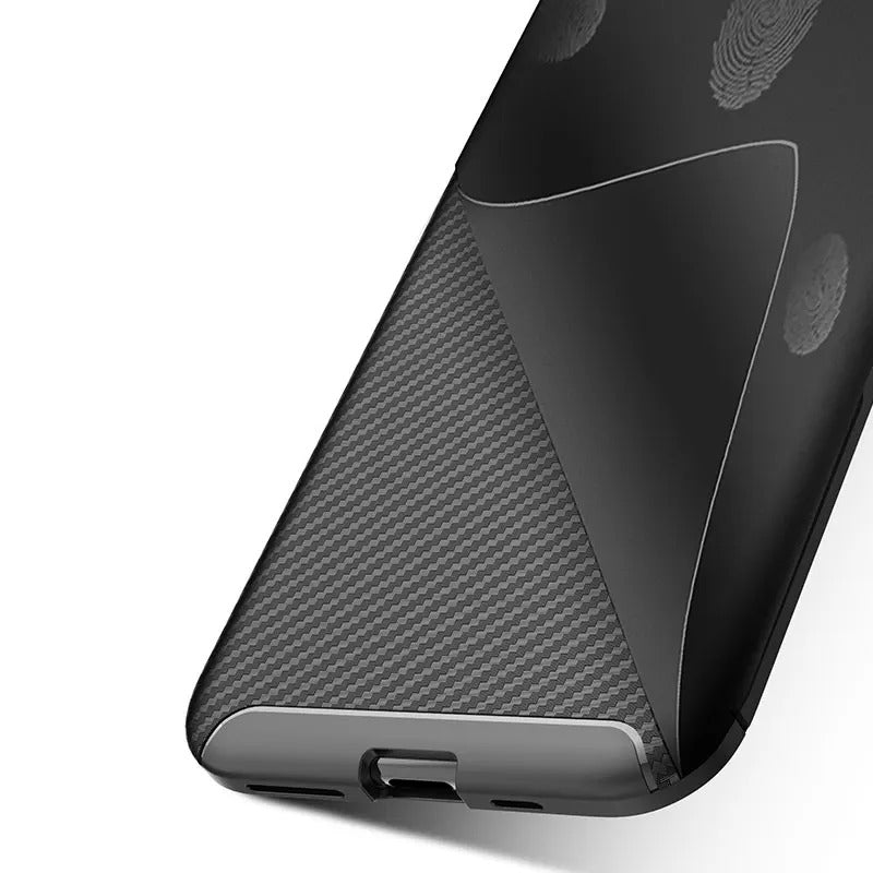 For Apple iPhone 13 Pro Fiber Rugged Case TPU Cover-Black