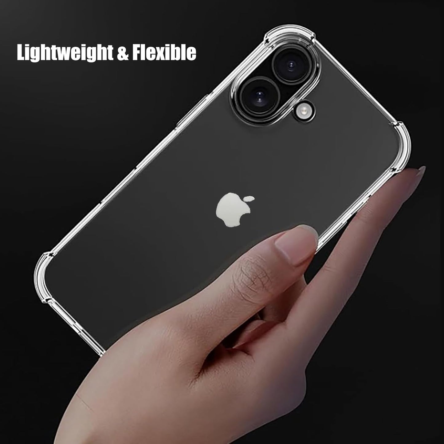 For iPhone 16 case  Crystal Clear Shockpoof with Reinforced Corners Slim Fit Soft TPU Bumper
