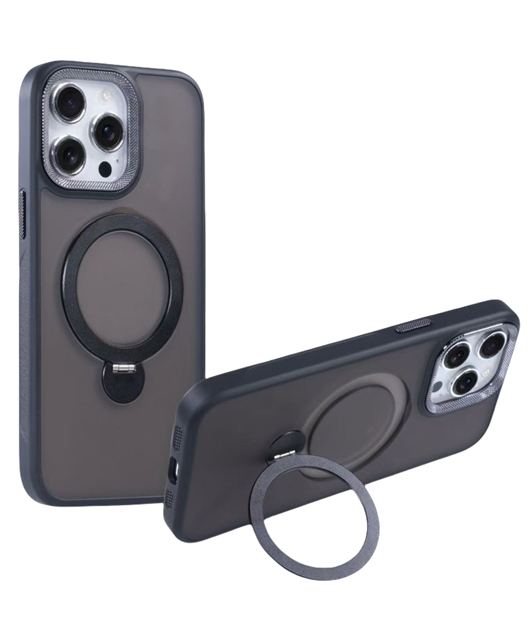 For iphone 15 Pro Max Magsafe Stand Ring Case-Black