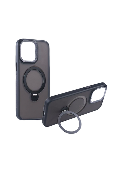For iphone 15 Plus Magsafe Stand Ring Case-Black