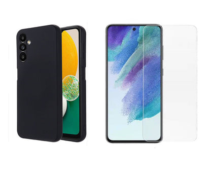 For Samsung Galaxy A35 Black Silicone Gel case + 2 x Screen Protectors