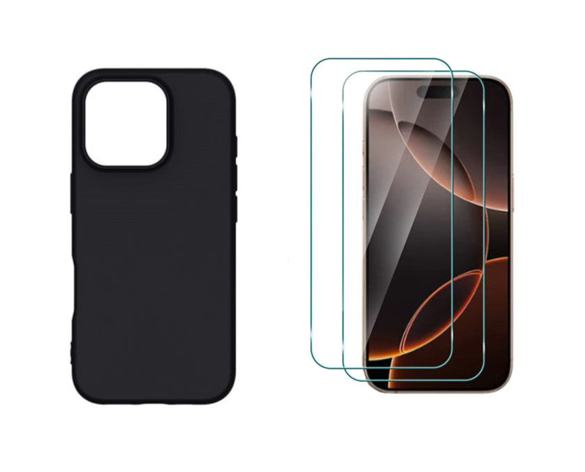 For iPhone 14 shockproof case slim black  + 2 x Screen Protectors