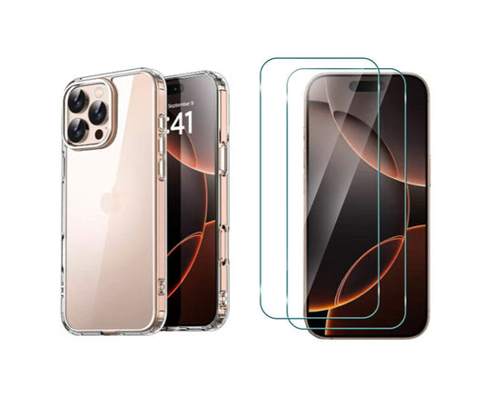 For iPhone 15 Pro Clear Case  + 2 x Screen  Protectors