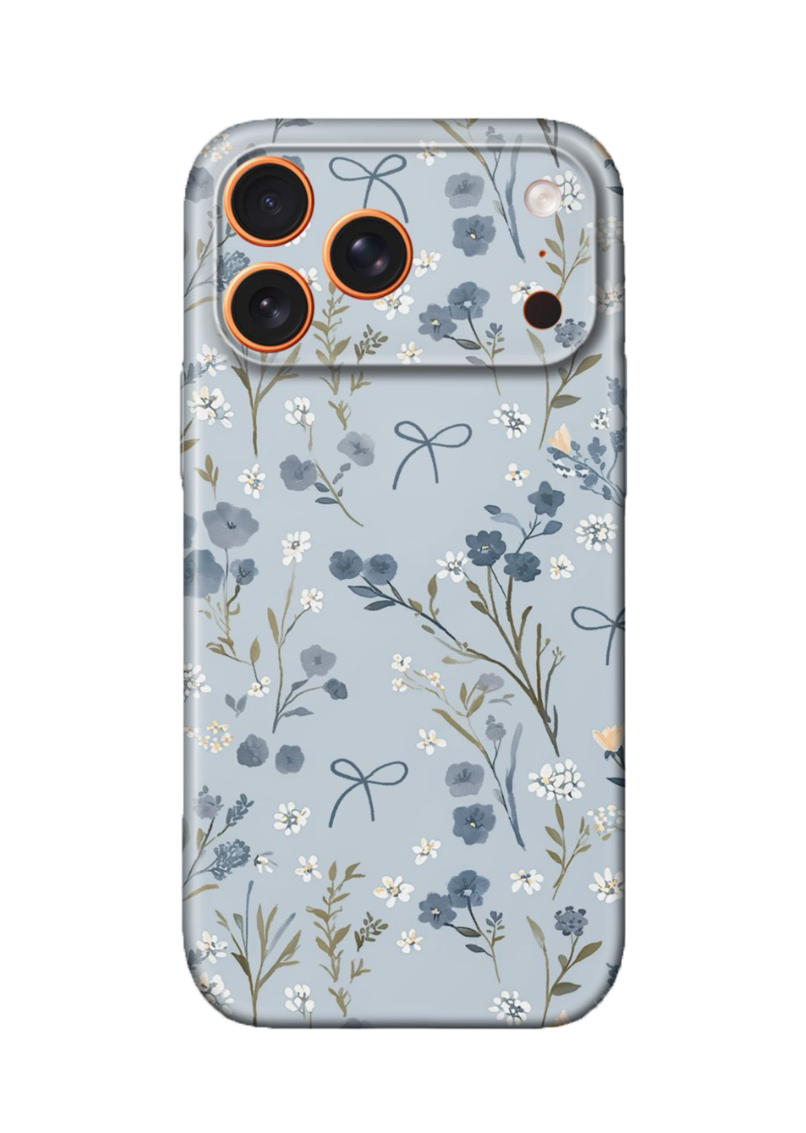 For iPhone 17 Pro Slim Case- Lightgrey flowers Pattern