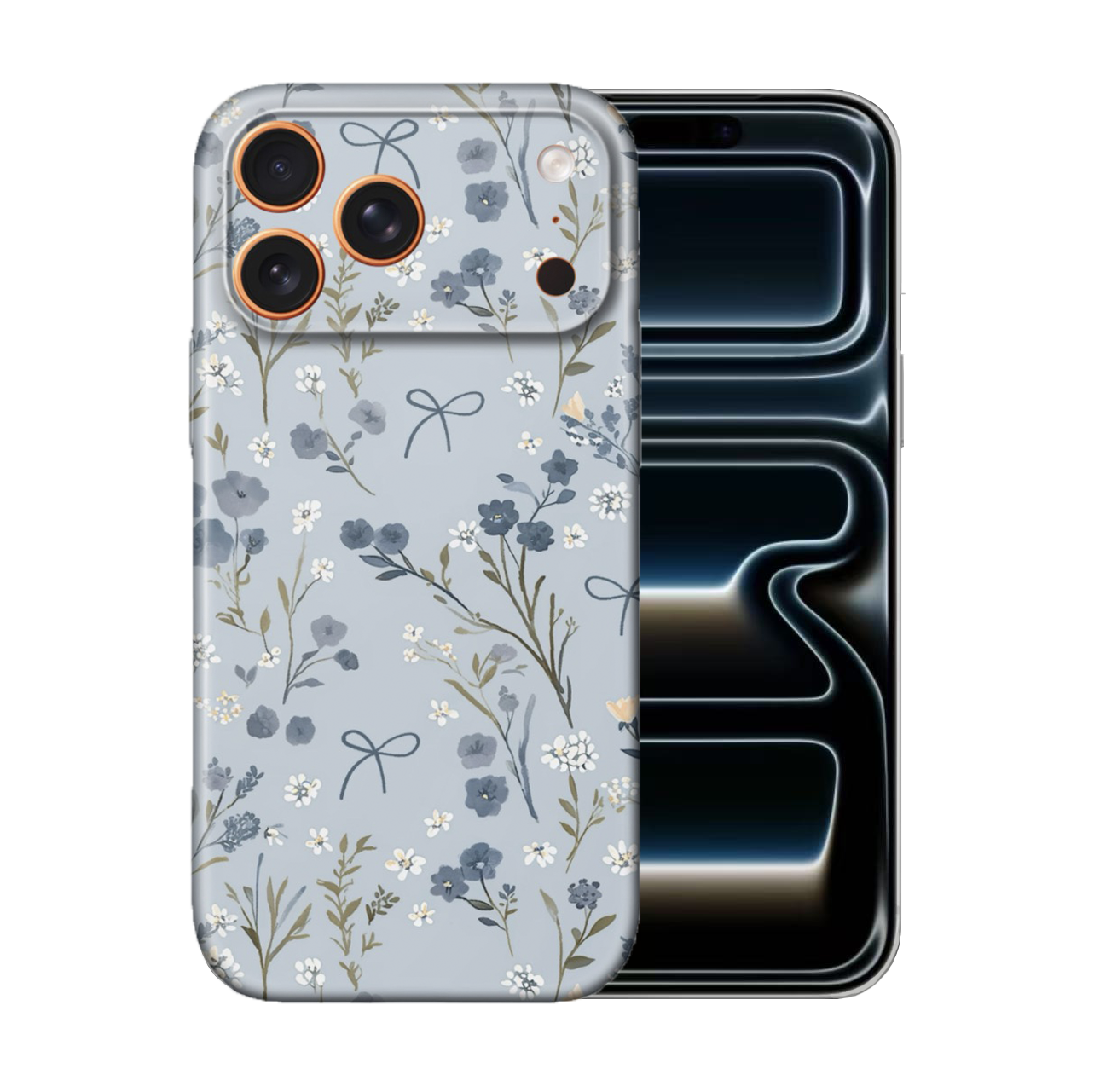 For iPhone 17 Pro Slim Case- Lightgrey flowers Pattern