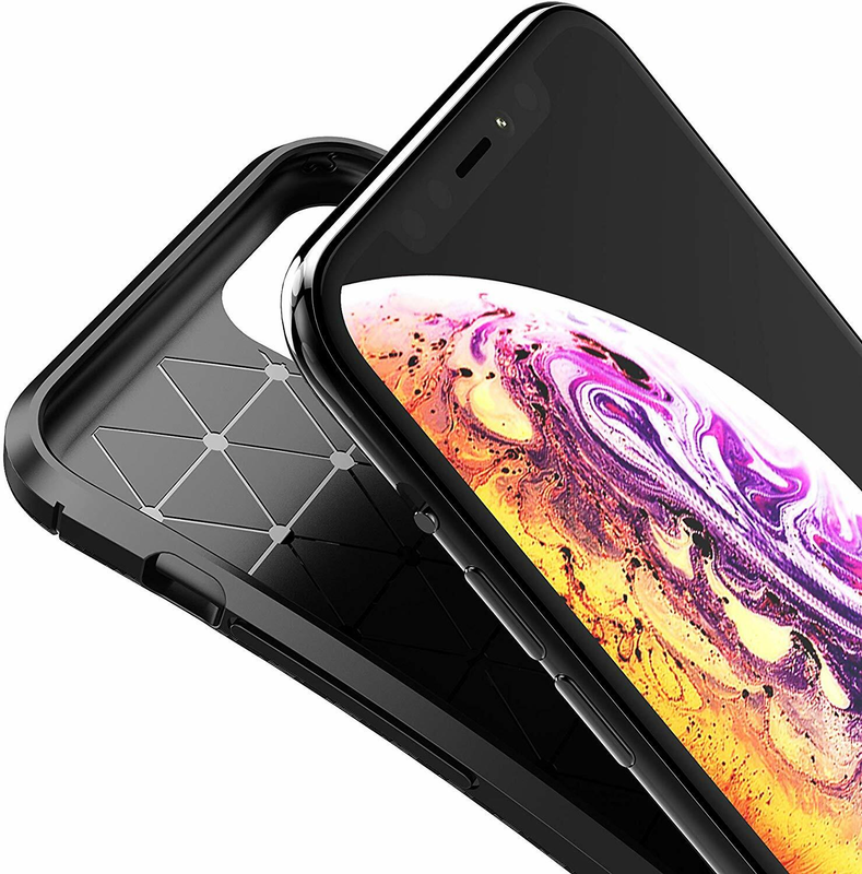 For Apple iPhone 13 Pro Fiber Rugged Case TPU Cover-Black