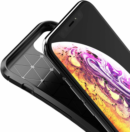 For Apple iPhone 13 Pro Fiber Rugged Case TPU Cover-Black