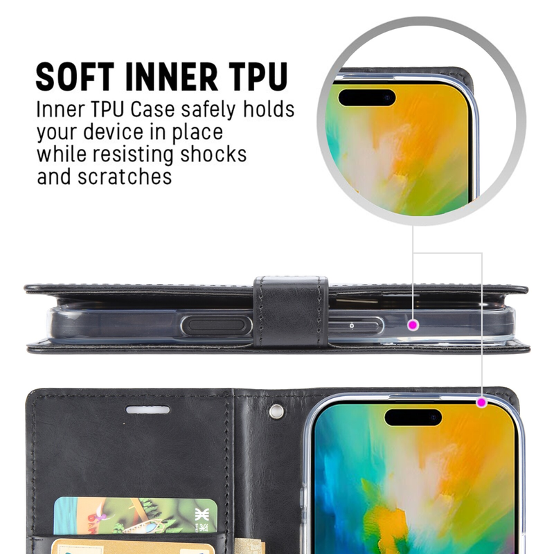 Flip Wallet Case for iPhone Air -Black