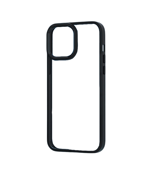 For iPhone 15 Pro  Bumper Clear Case-Black Edge