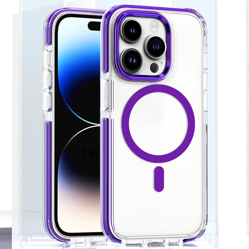 For iPhone 15 Pro MagSafe Case, Purple Edge