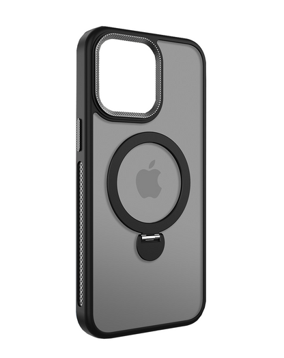 For iphone 15 Plus Magsafe Stand Ring Case-Black