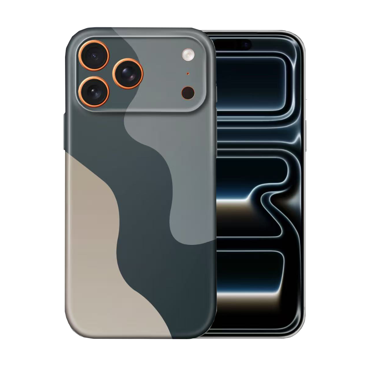 For iPhone 17 Pro Slim Case with Camera Lens Protection,Dark-flow Pattern