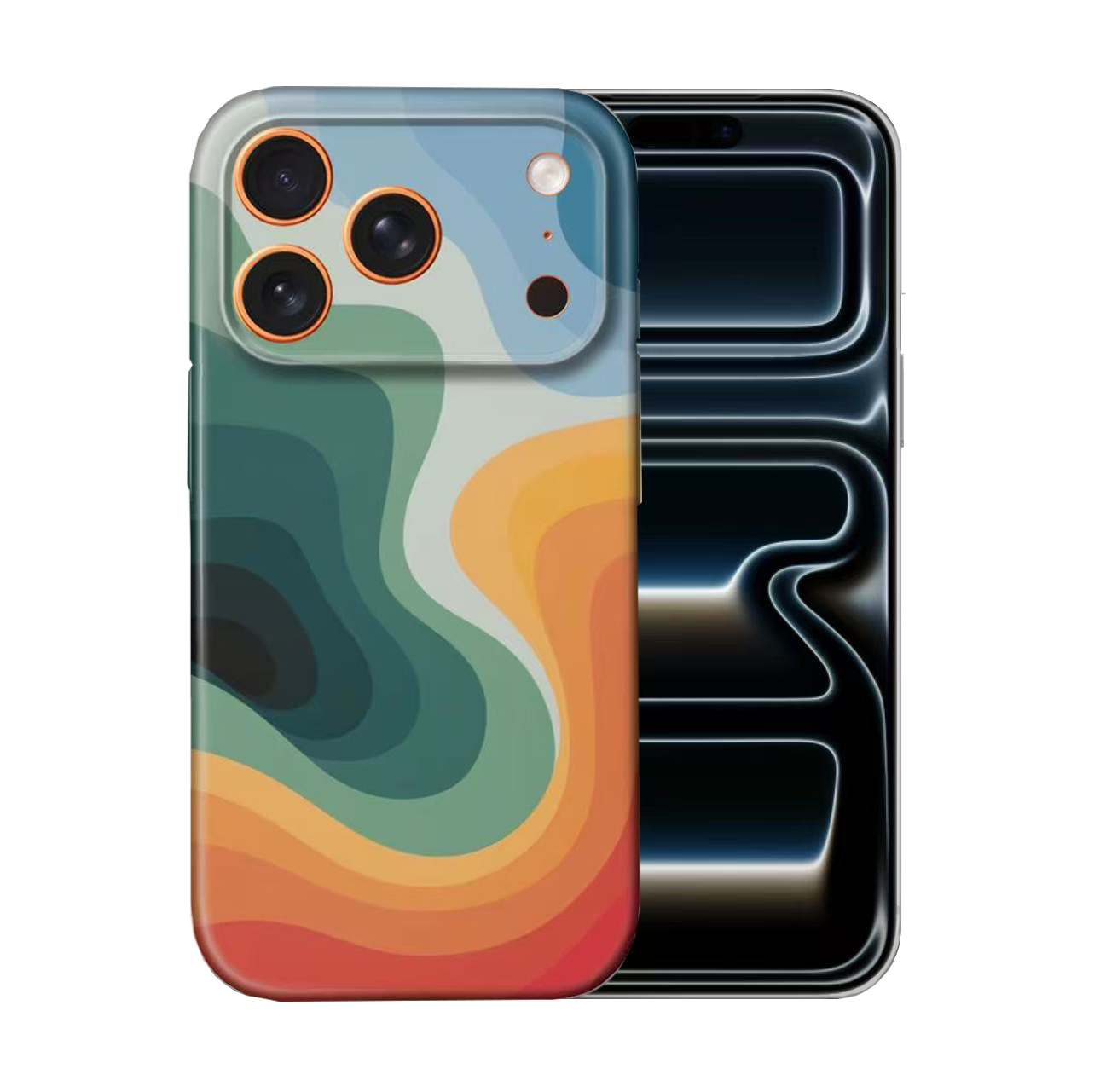 For iPhone 17 Pro Slim Case with Camera Lens Protection-Multiflow Pattern