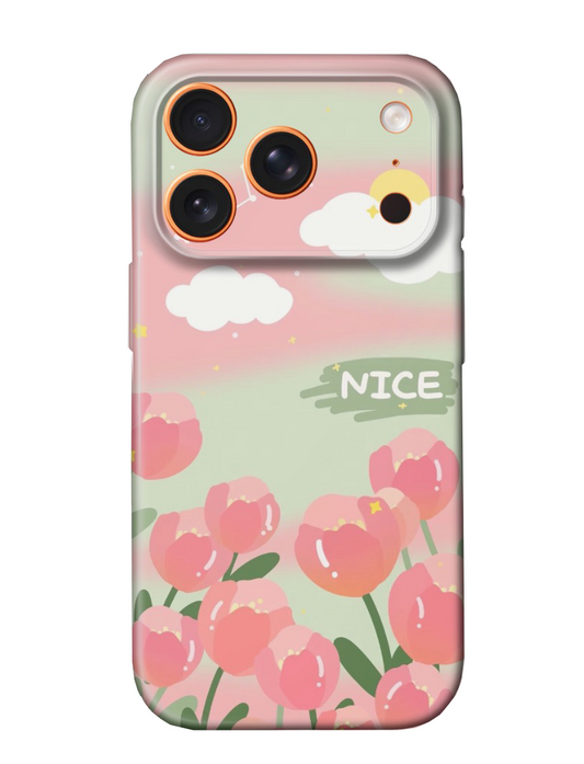 For iPhone 17 Pro Slim Case with Camera Lens Protection, Tulip Pattern