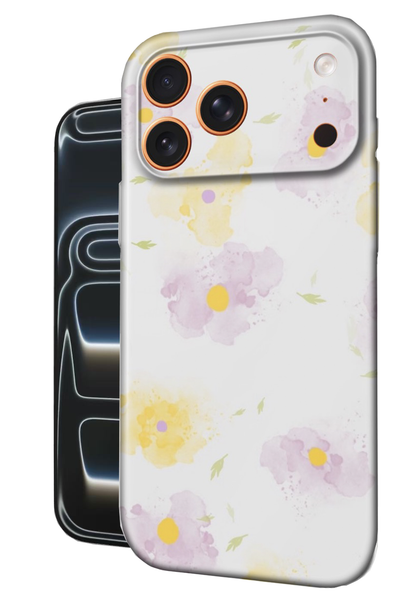 For iPhone 17 Pro Max Slim Case with Camera Lens Protection, Purple Flowers Pattern