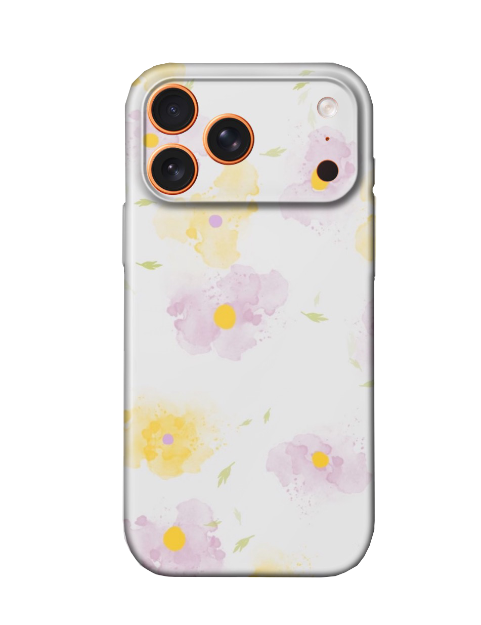 For iPhone 17 Pro Max Slim Case with Camera Lens Protection, Purple Flowers Pattern