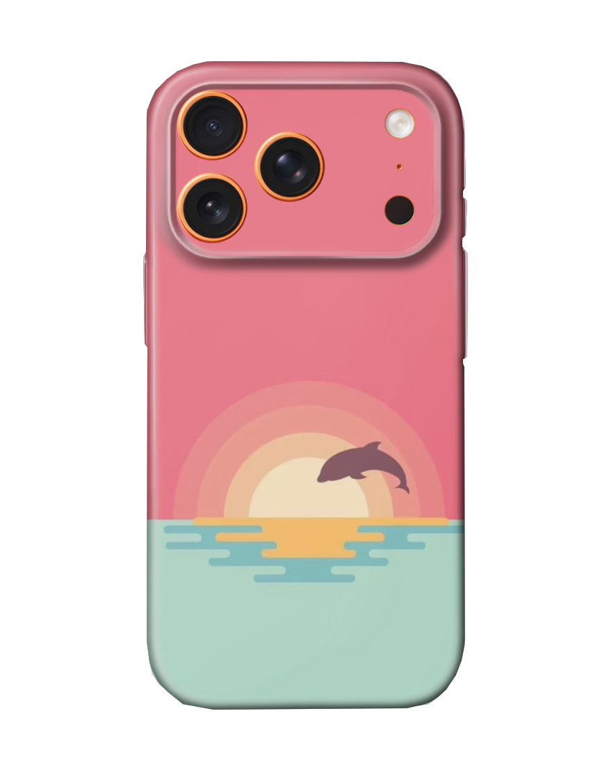 For iPhone 17 Pro Slim Case with Camera Lens Protection, Dolphin Pattern