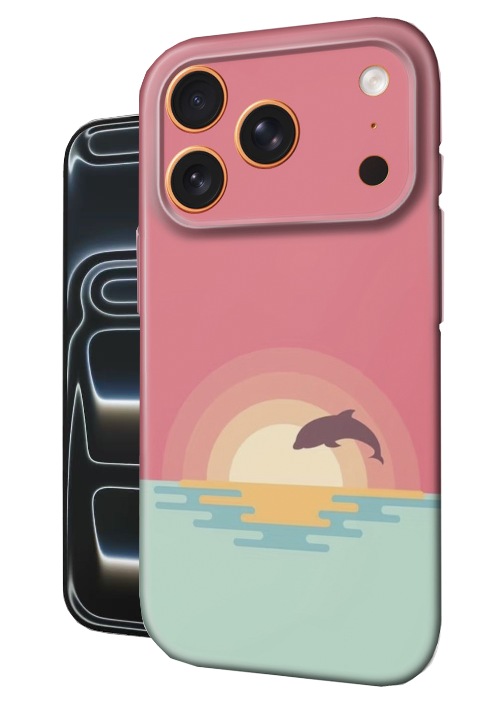 For iPhone 17 Pro Slim Case with Camera Lens Protection, Dolphin Pattern