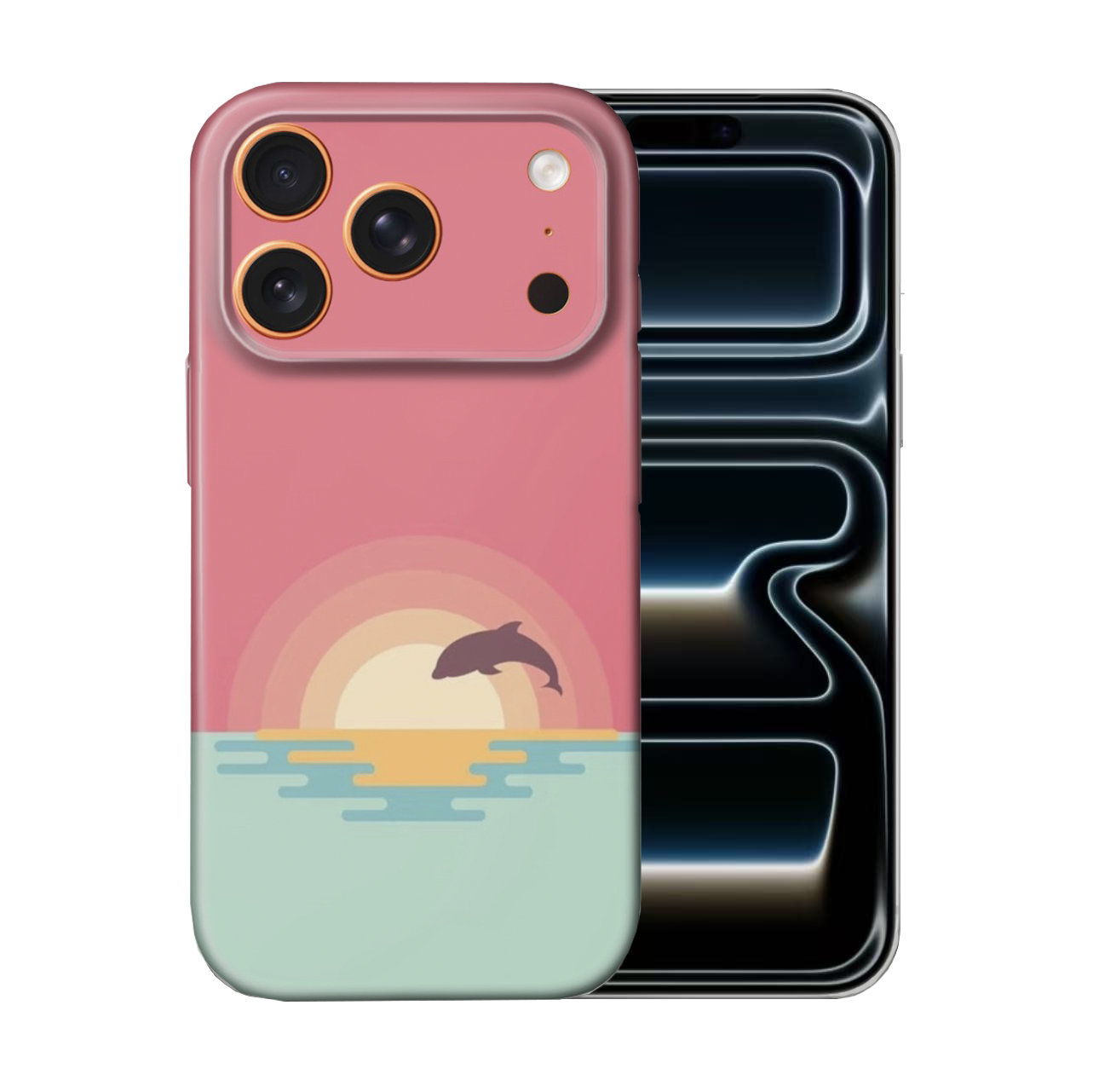 For iPhone 17 Pro Slim Case with Camera Lens Protection, Dolphin Pattern