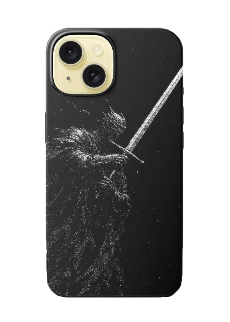 For iPhone 15 Dual layers Protective Magsafe case,knight Pattern