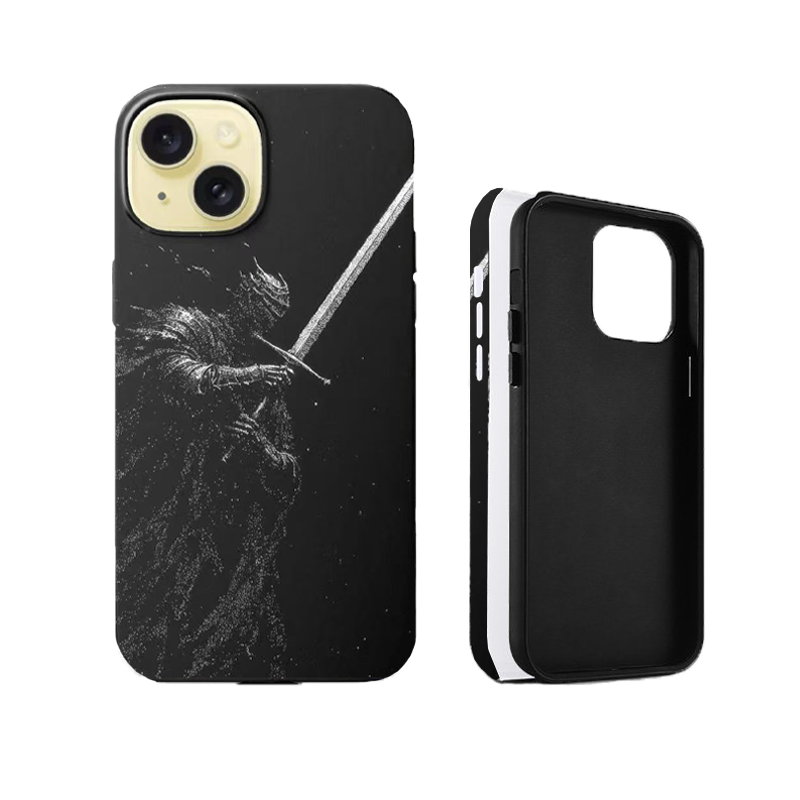 For iPhone 15 Dual layers Protective Magsafe case,knight Pattern