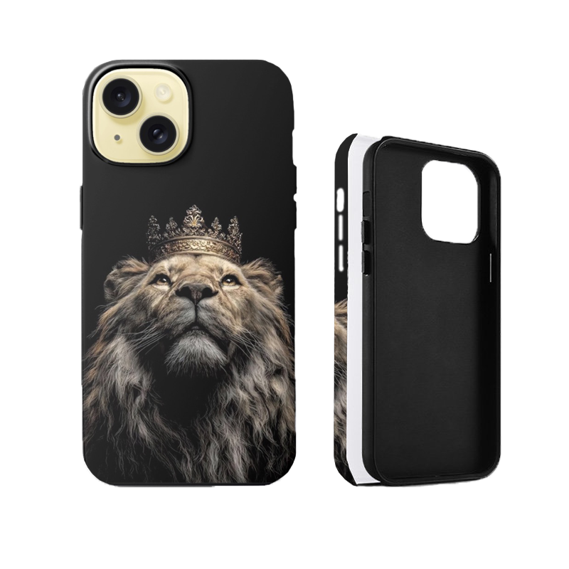 For iPhone 13 Dual layers Magsafe case,Lion Pattern