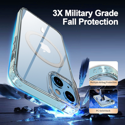For iPhone 15 Clear Case MagSafe + 1x Screen Protector