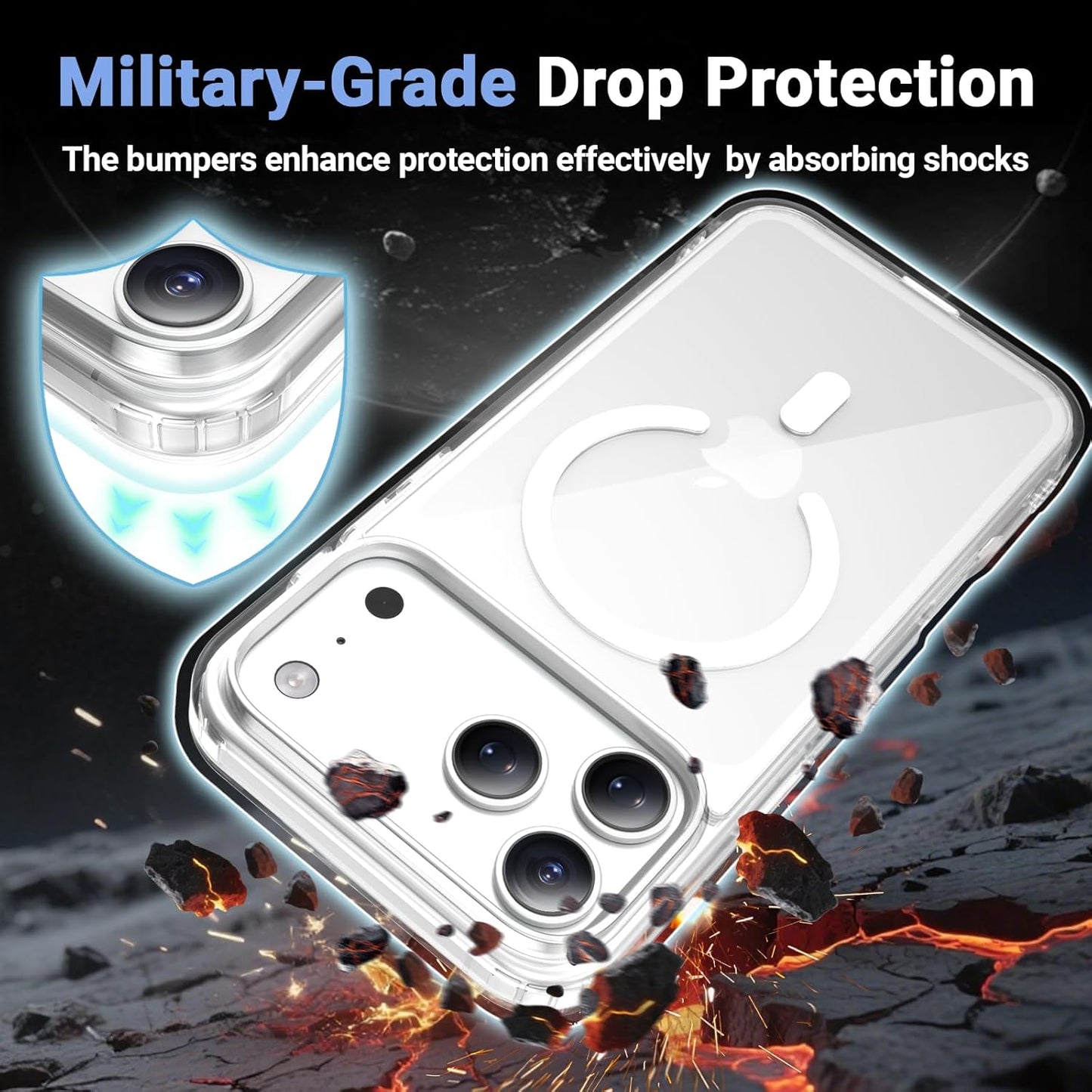 For iPhone 17 Pro Max Clear Case Magsafe Cover