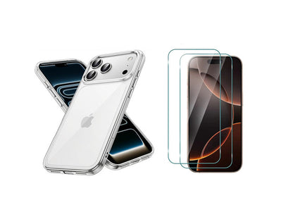 For iPhone 17 Pro clear Shockproof case +2 x Screen Protectors