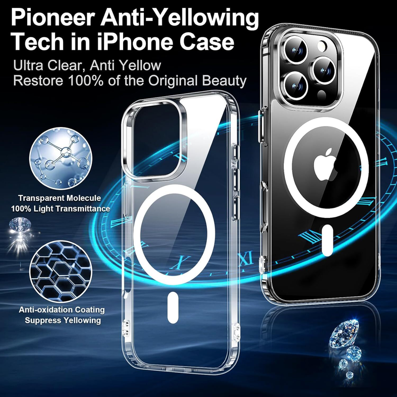 For iPhone 13 Pro Clear MagSafe Shockproof Transparent Protective Case