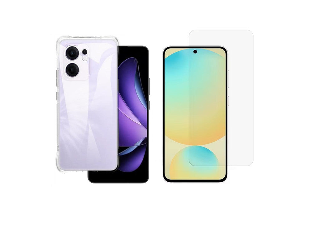 For OPPO Reno13  Shock proof Clear Case + 1 x Screen Protector