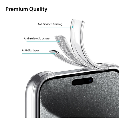For iPhone 16 Pro Case Ultra Thin Clear Soft Silicone Shockproof Cover[2 Packs]
