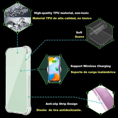 For OPPO Reno13  Shock proof Clear Case + 1 x Screen Protector