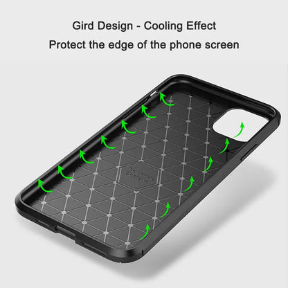 For Apple iPhone 13 Pro Fiber Rugged Case TPU Cover-Black