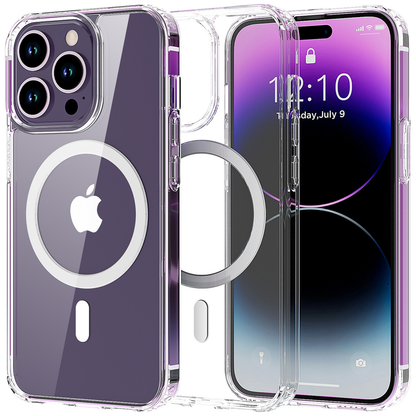 For iPhone 14 Pro Max Clear Shockproof Magnet  Magsafe Cover