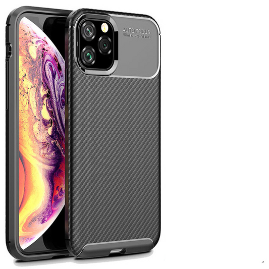 For Apple iPhone 13 Pro Max Fiber Rugged Case TPU Cover,Black