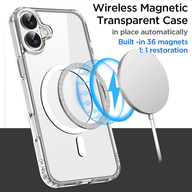 For iPhone 16 Magnet Clear Protective Cover