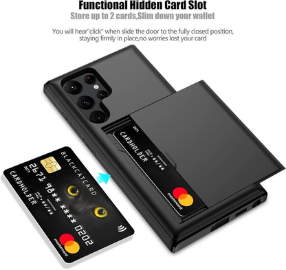 For Samsung Galaxy S24 Ultra Slide Card Holder Shockproof Case