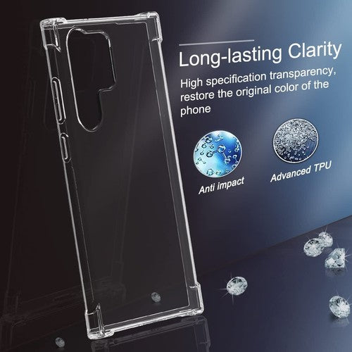 For Samsung Galaxy S25 Ultra Edge S24 S23 S21 Flexible Clear Shockproof  TPU case