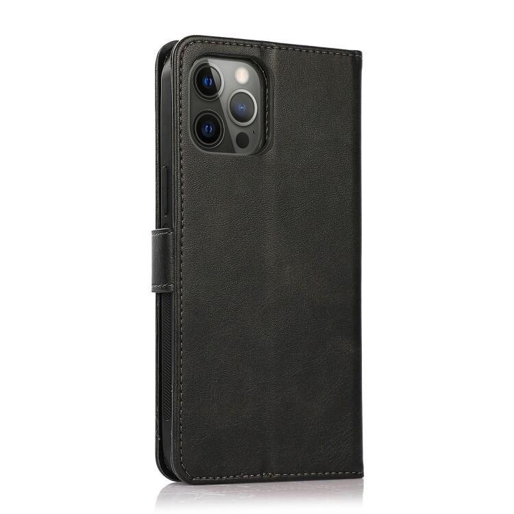 For iPhone 16 Plus Magnetic Detachable Black Wallet Case