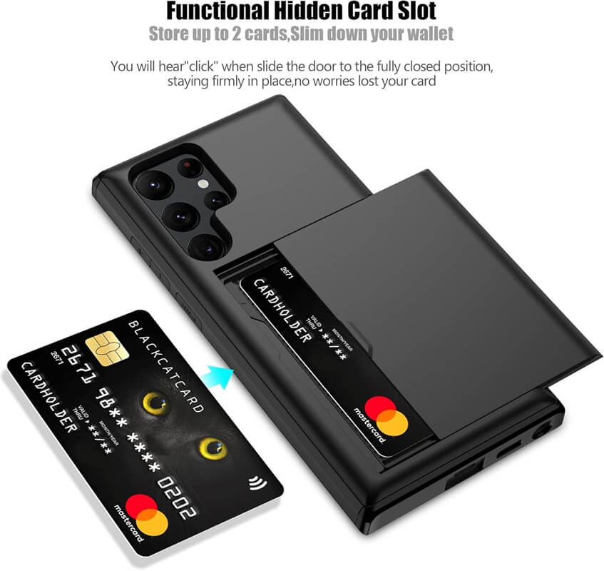 For Samsung Galaxy S24 Ultra Slide Card Holder Shockproof Case