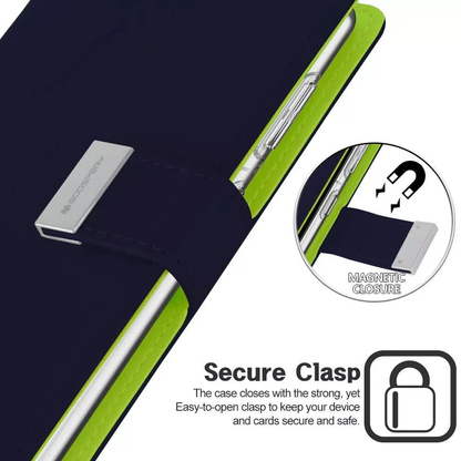 Dual layers wallet Cover For Samsung Galaxy S23 FE-Navy Blue